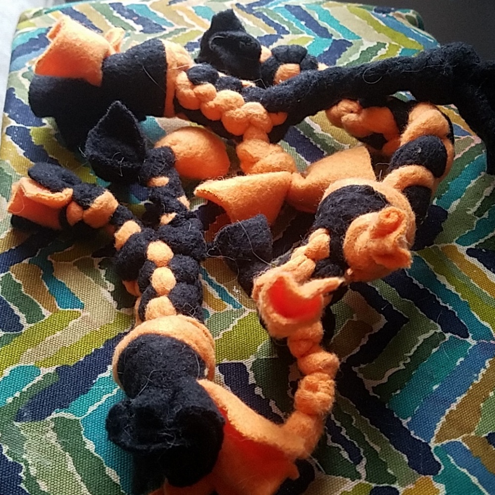 Braided fleece cat toys